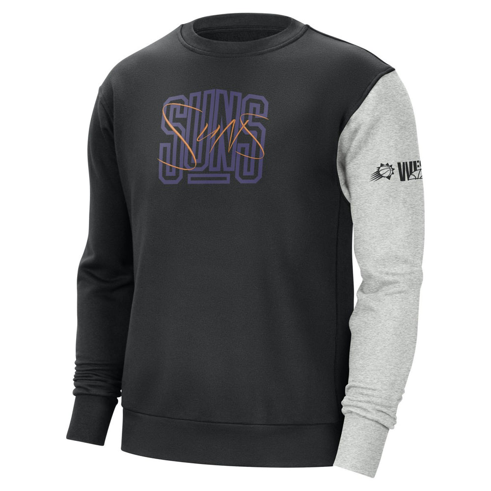 Phoenix Suns Courtside Versus Force & Flight Pullover Sweatshirt - Black/Heather Gray for sale