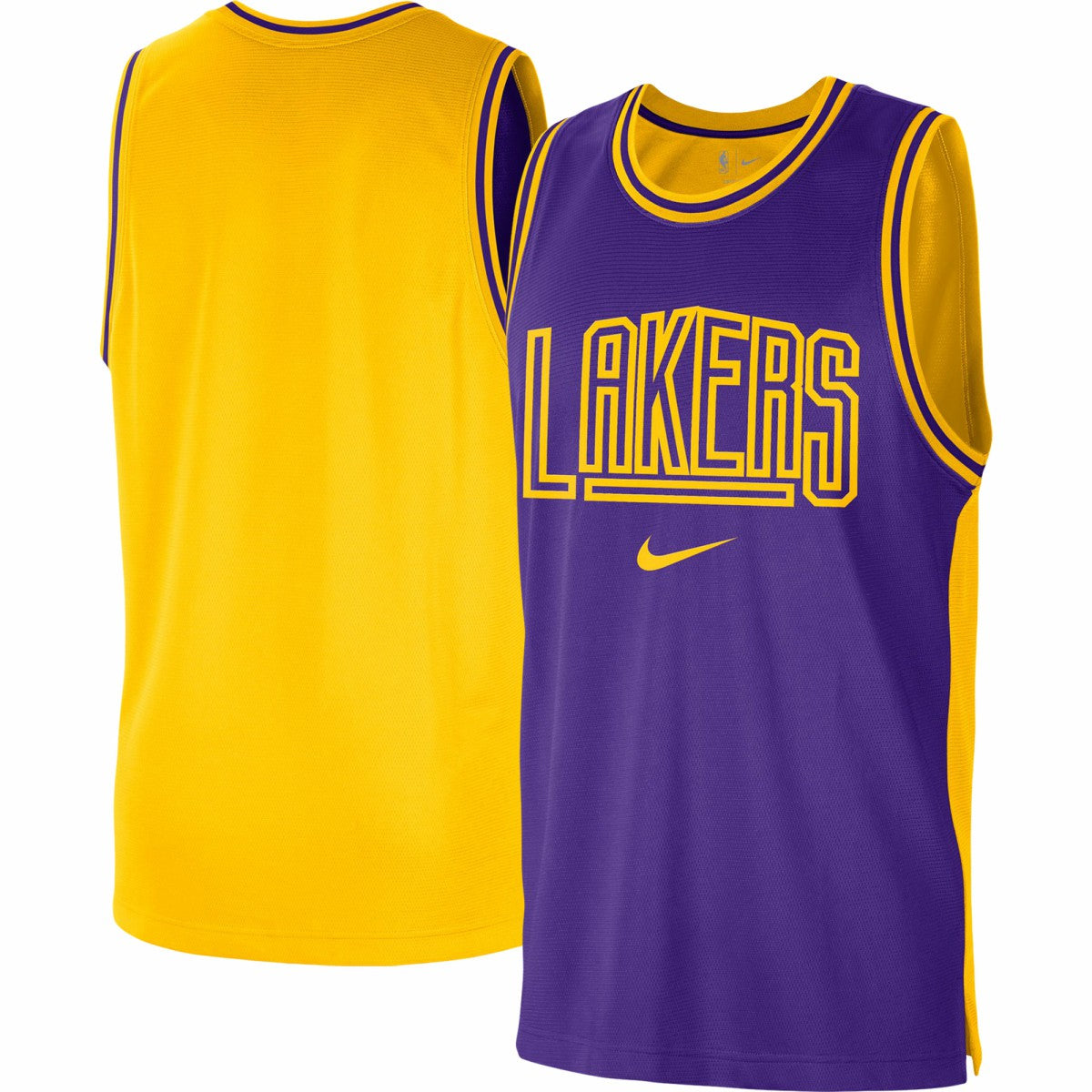 Los Angeles Lakers Courtside Versus Force Split DNA Performance Mesh Tank Top - Purple/Gold sale