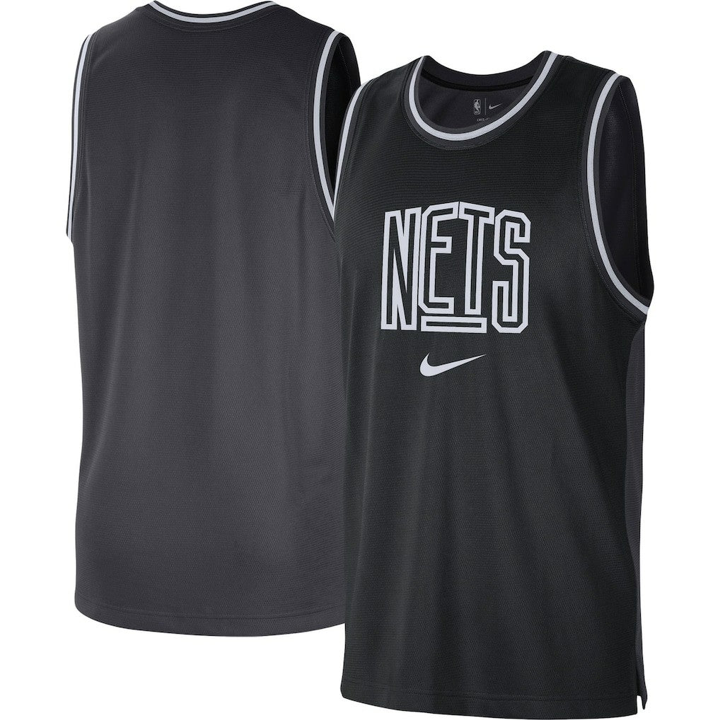 Brooklyn Nets Courtside Versus Force Split DNA Performance Mesh Tank Top - Black/Anthracite sale