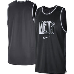 Brooklyn Nets Courtside Versus Force Split DNA Performance Mesh Tank Top - Black/Anthracite sale