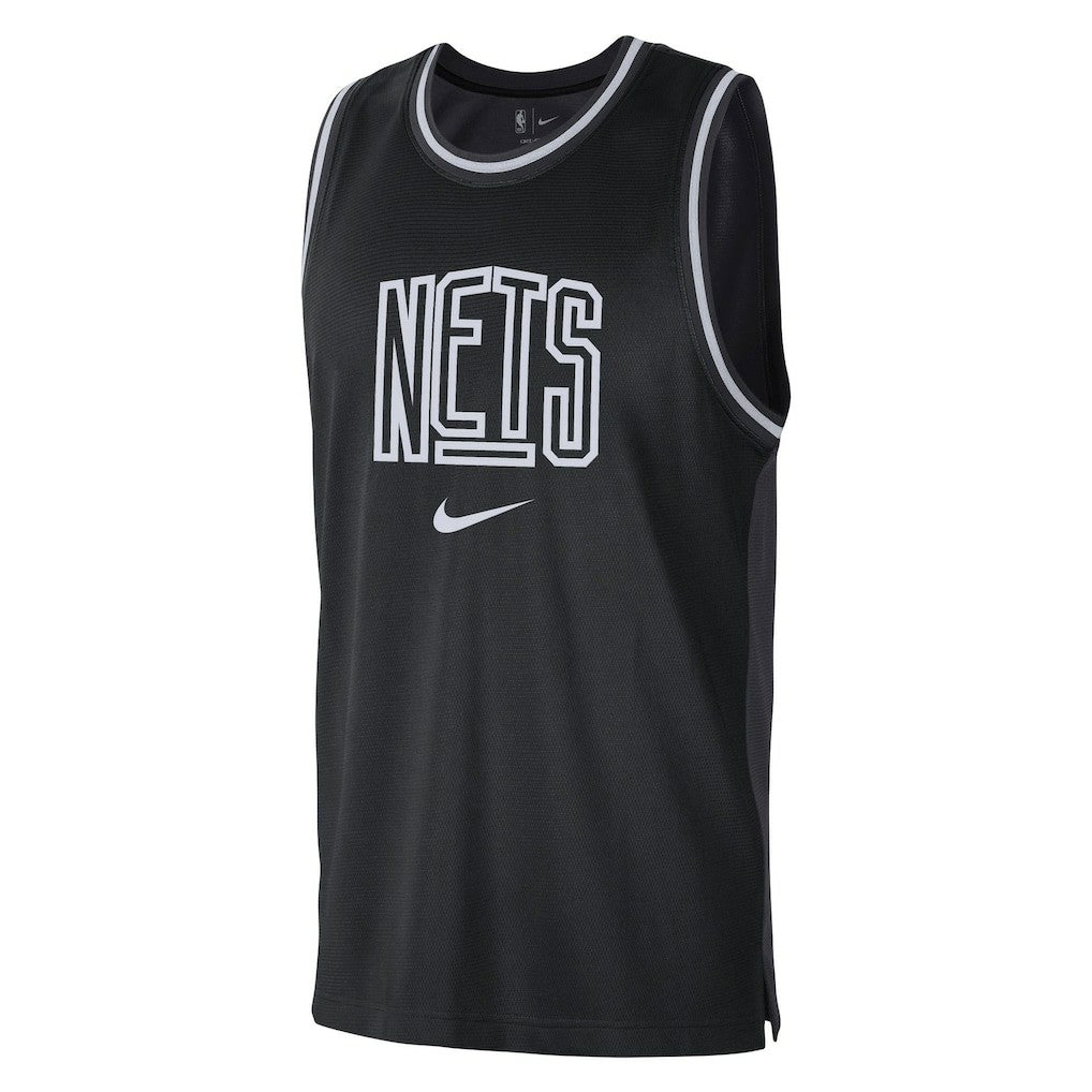 Brooklyn Nets Courtside Versus Force Split DNA Performance Mesh Tank Top - Black/Anthracite sale