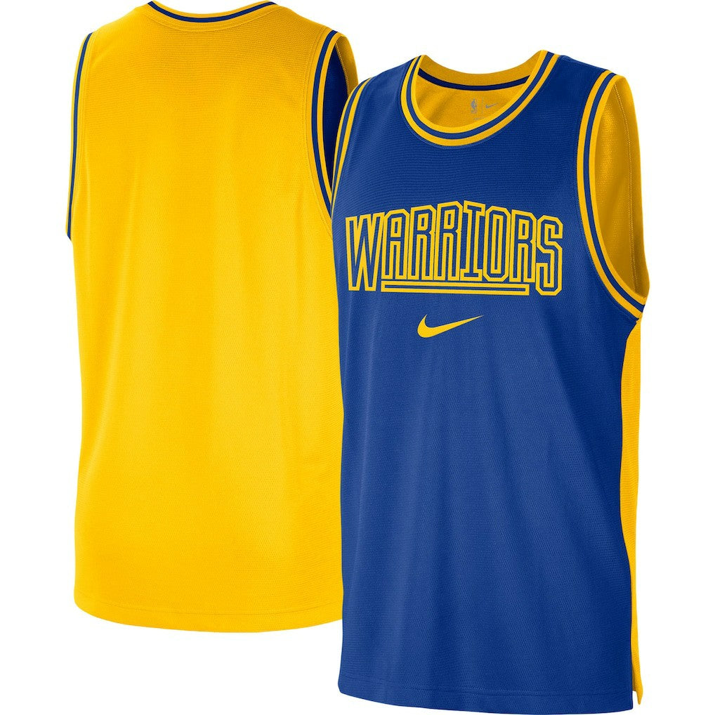 Golden State Warriors Courtside Versus Force Split DNA Performance Mesh Tank Top sale - Royal/Gold sale