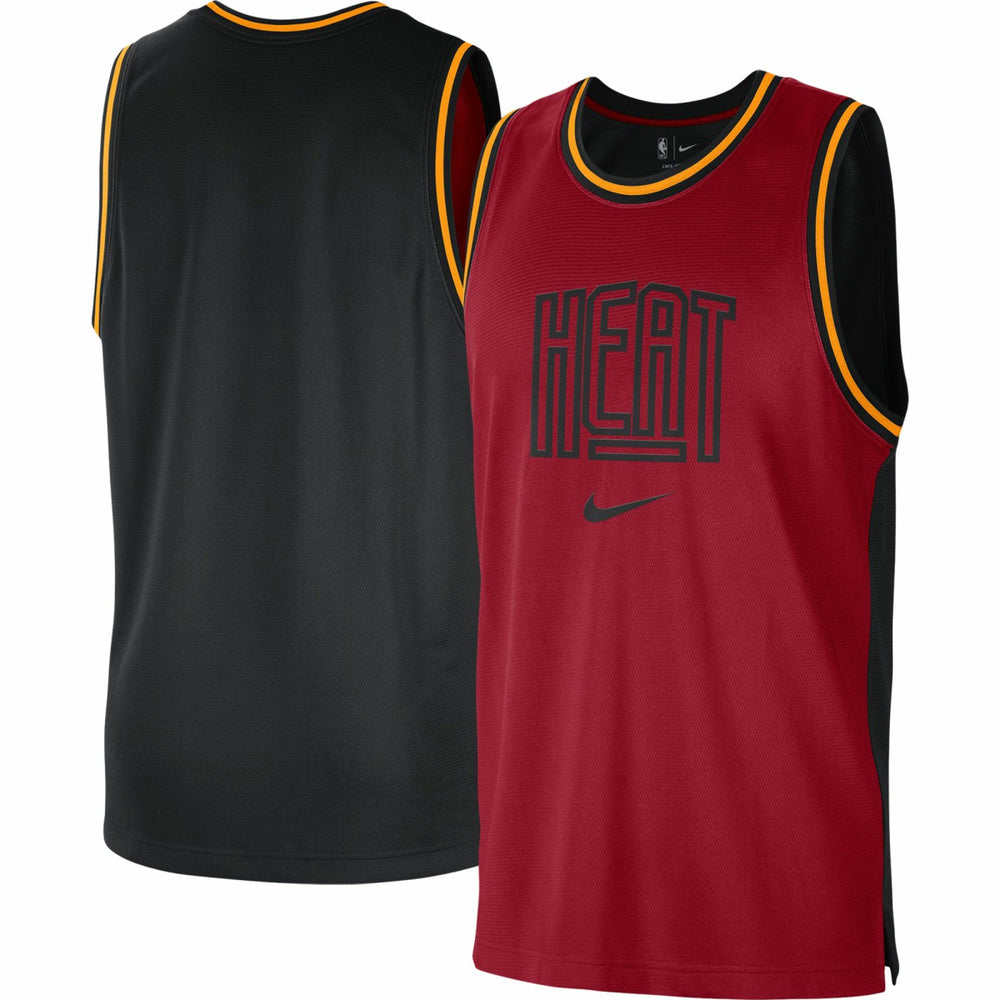 Miami Heat Courtside Versus Force Split DNA Performance Mesh Tank Top - Red/Black outlet