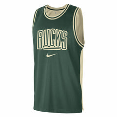 Milwaukee Bucks Courtside Versus Force Split DNA Performance Mesh Tank Top - Hunter Green/Cream cheap