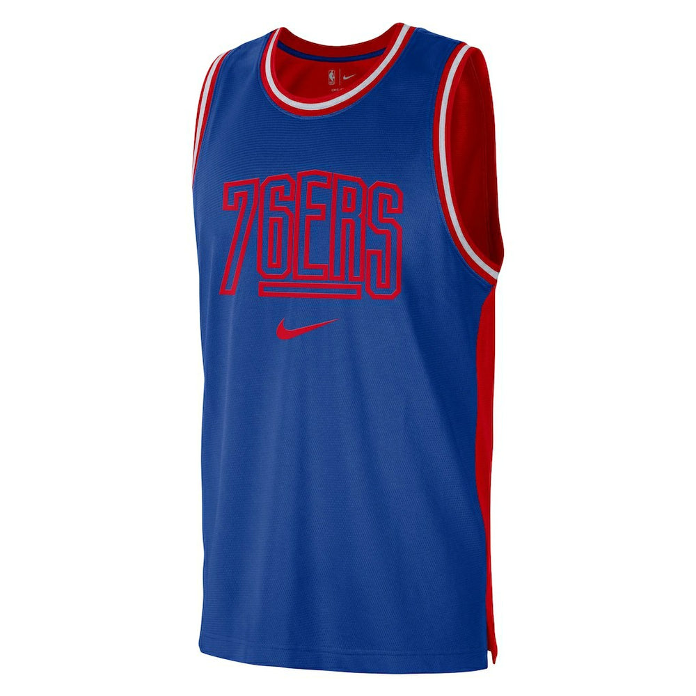 Philadelphia 76ers Courtside Versus Force Split DNA Performance Mesh Tank Top sale - Royal/Red online