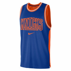 New York Knicks Courtside Versus Force Split DNA Performance Mesh Tank Top - Blue/Orange for sale