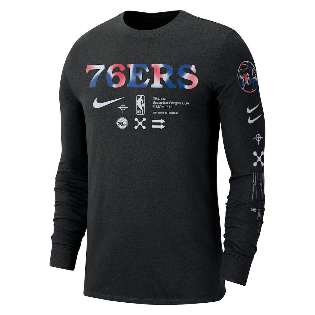Philadelphia 76ers Essential Air Traffic Control Long Sleeve T-Shirt - Black outlet