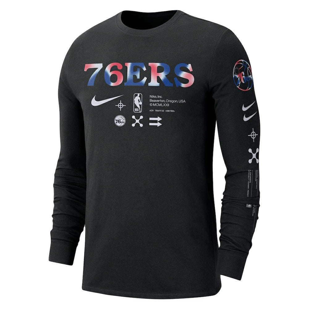 Philadelphia 76ers Essential Air Traffic Control Long Sleeve T-Shirt - Black outlet