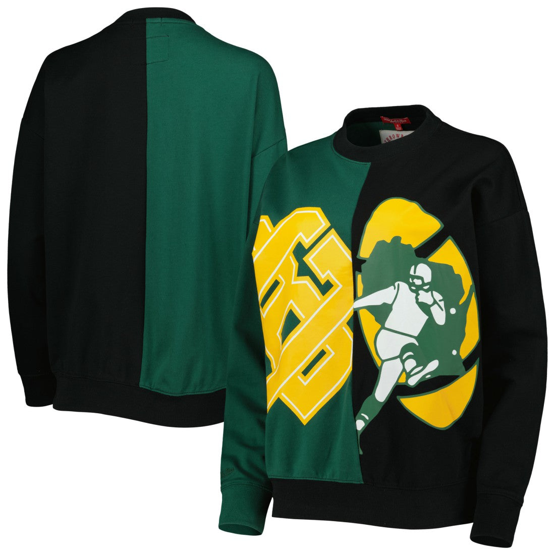 Green Bay Packers Women's Big Face Pullover Sweatshirt - Green/Black discount