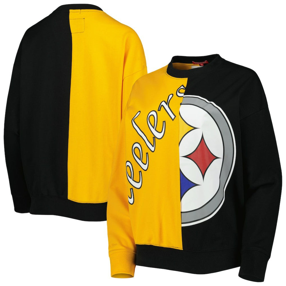 Pittsburgh Steelers Women's Big Face Pullover Sweatshirt - Black/Gold discount