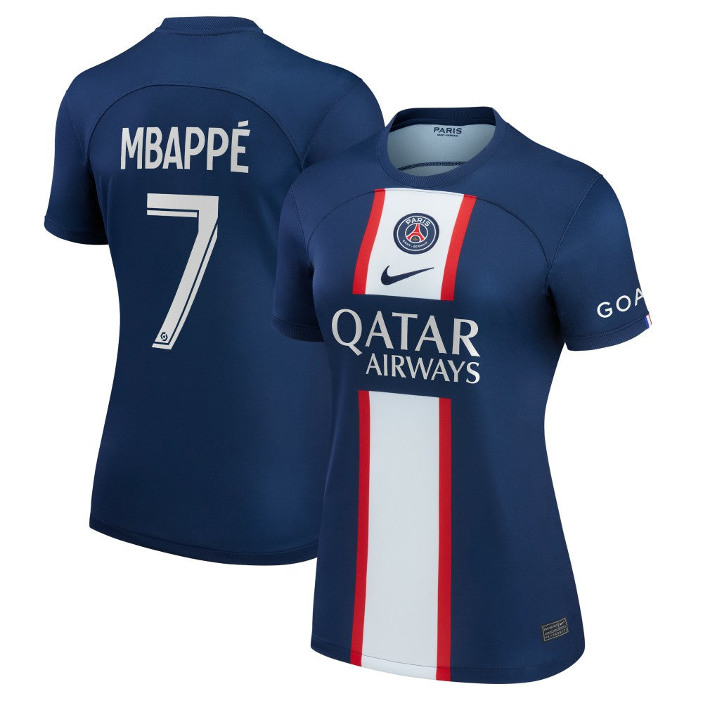 Kylian Mbappé Paris Saint-Germain Women's 2022/23 Home Replica Player Jersey - Blue cheap