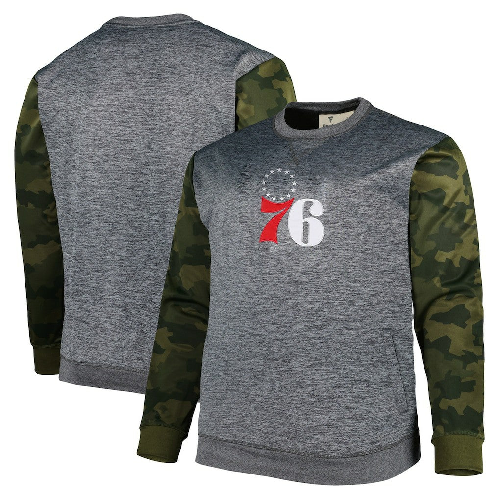 Philadelphia 76ers Big & Tall Camo Stitched Sweatshirt - Heather Charcoal outlet