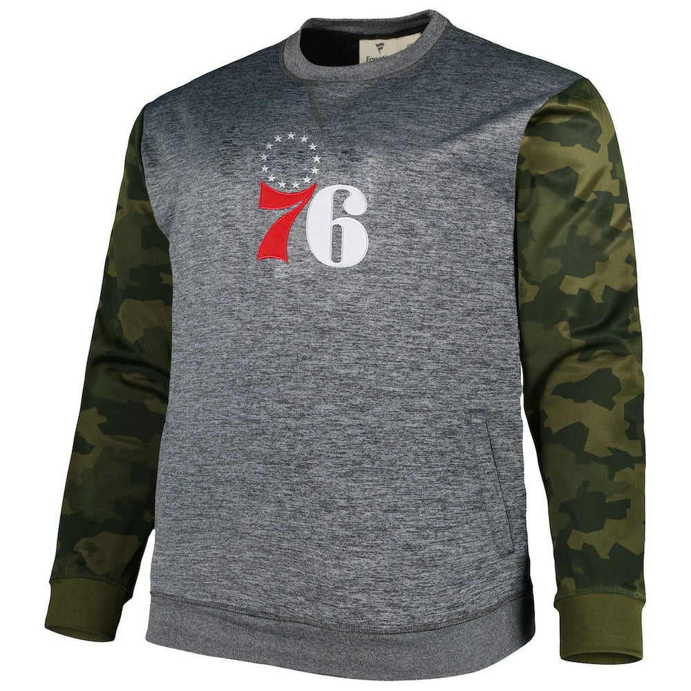 Philadelphia 76ers Big & Tall Camo Stitched Sweatshirt - Heather Charcoal outlet