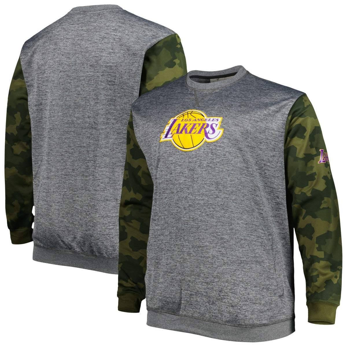 Los Angeles Lakers Big & Tall Camo Stitched Sweatshirt - Heather Charcoal on sale