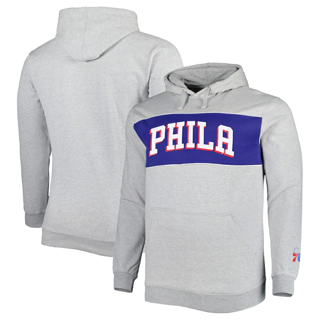Philadelphia 76ers Big & Tall Wordmark Pullover Hoodie - Heather Gray shop