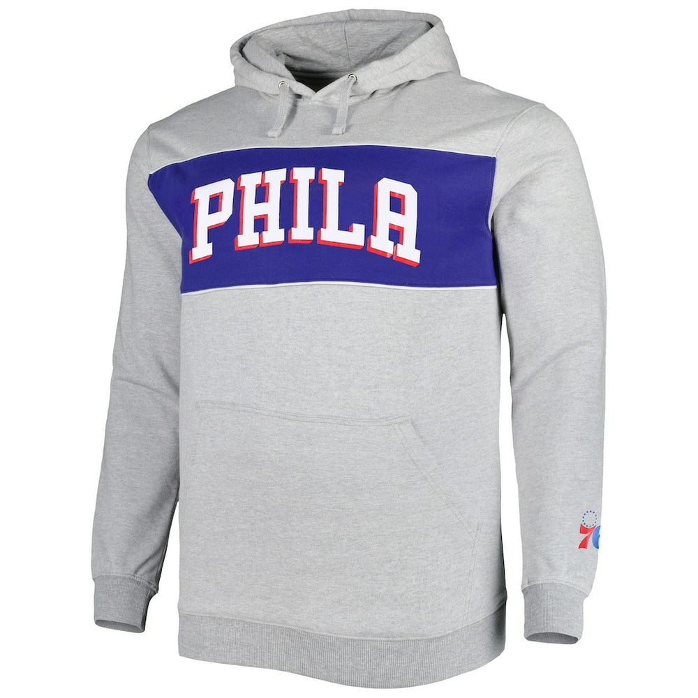 Philadelphia 76ers Big & Tall Wordmark Pullover Hoodie - Heather Gray shop