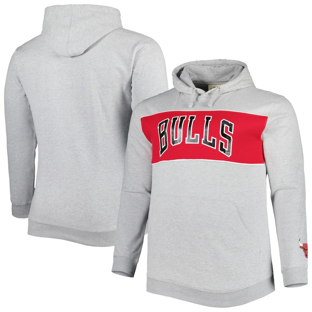 Chicago Bulls Big & Tall Wordmark Pullover Hoodie sale - Heather Gray shop