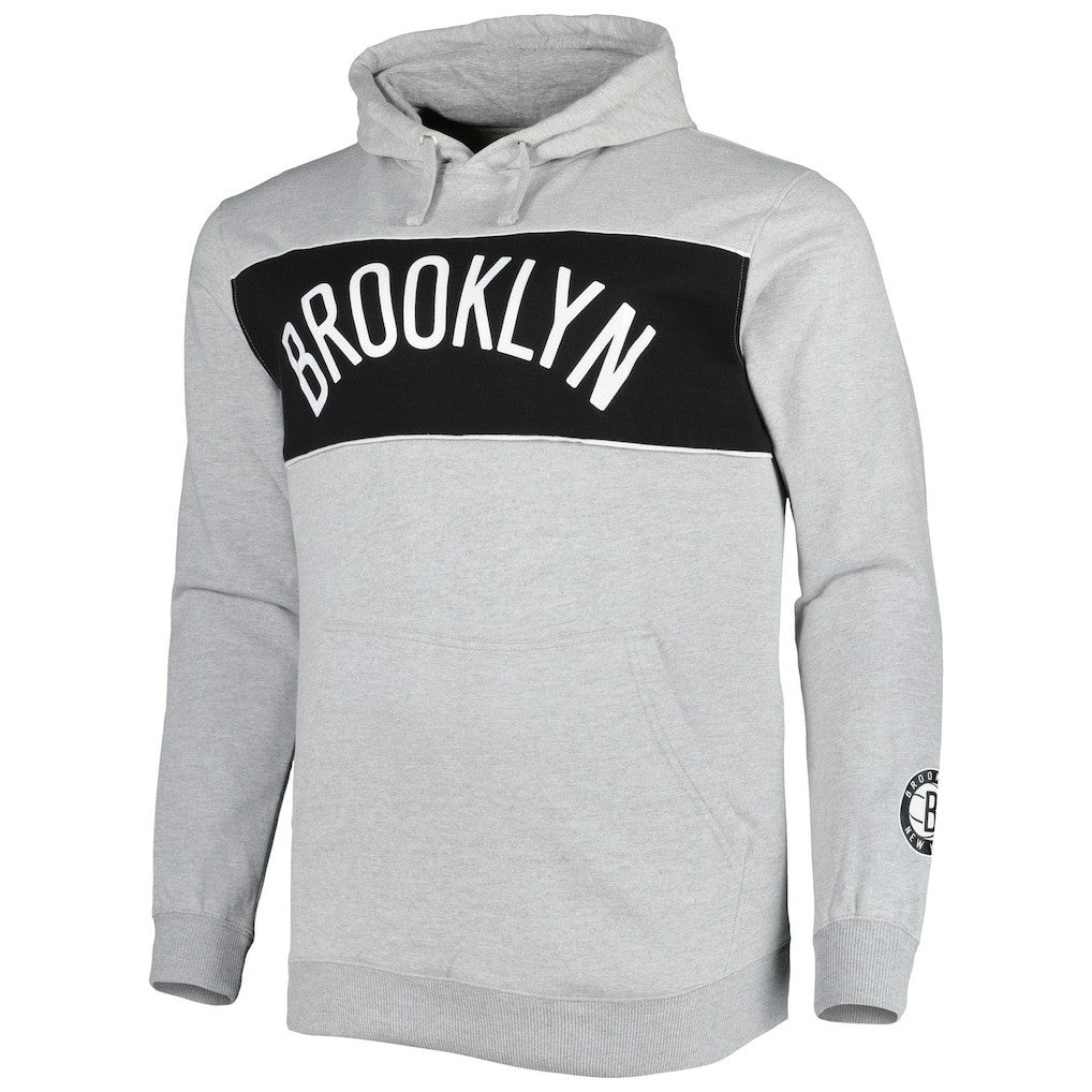 Brooklyn Nets Big & Tall Wordmark Pullover Hoodie - Heather Gray cheap