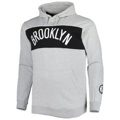 Brooklyn Nets Big & Tall Wordmark Pullover Hoodie - Heather Gray cheap