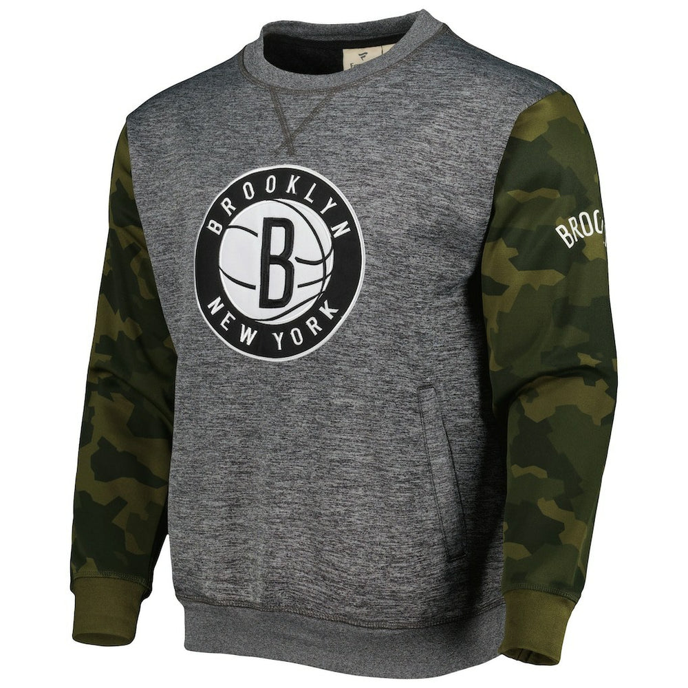 Brooklyn Nets Camo Stitched Sweatshirt - Heather Charcoal shop