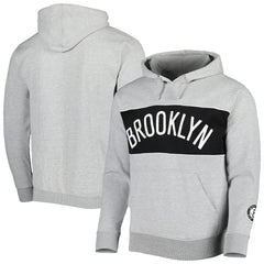 Brooklyn Nets Wordmark French Terry Pullover Hoodie - Heather Gray discount