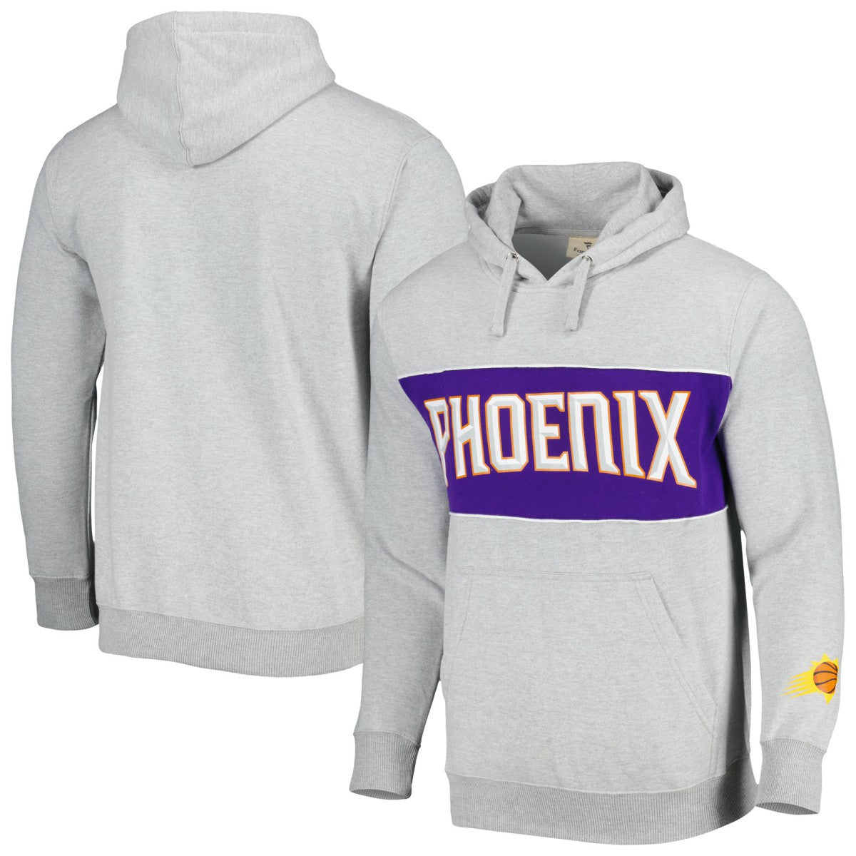 Phoenix Suns Wordmark French Terry Pullover Hoodie - Heather Gray on sale