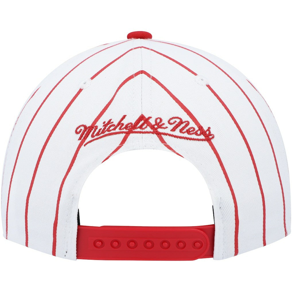 Philadelphia 76ers Hardwood Classics Pinstripe Snapback Hat - White for sale