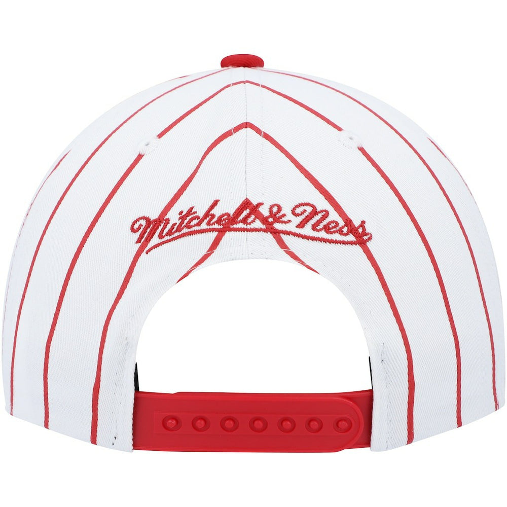 Philadelphia 76ers Hardwood Classics Pinstripe Snapback Hat - White for sale