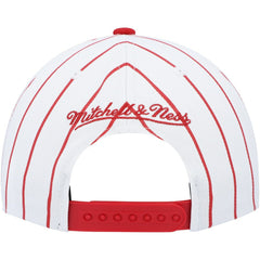 Philadelphia 76ers Hardwood Classics Pinstripe Snapback Hat - White for sale