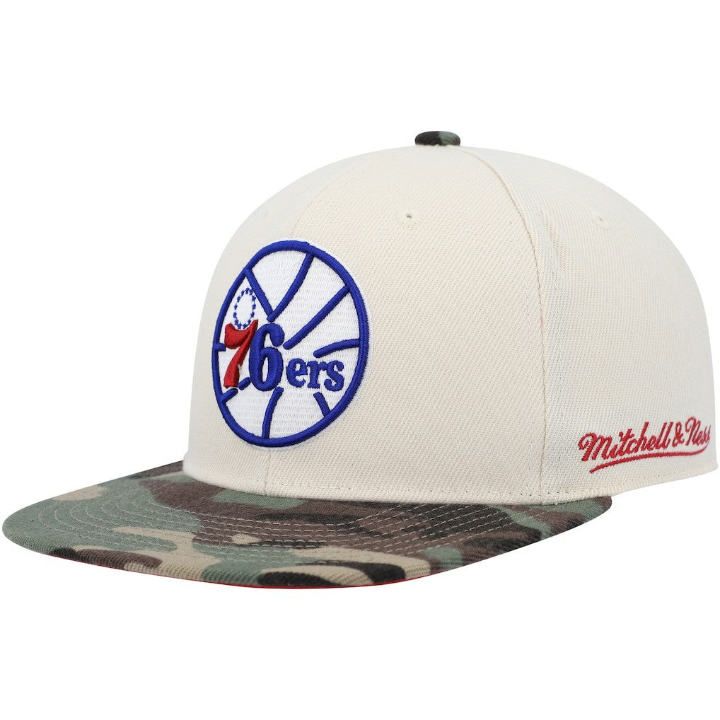 Philadelphia 76ers Hardwood Classics 1976 NBA All-Star Game Off White Camo Fitted Hat - Cream/Camo shop