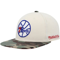 Philadelphia 76ers Hardwood Classics 1976 NBA All-Star Game Off White Camo Fitted Hat - Cream/Camo shop
