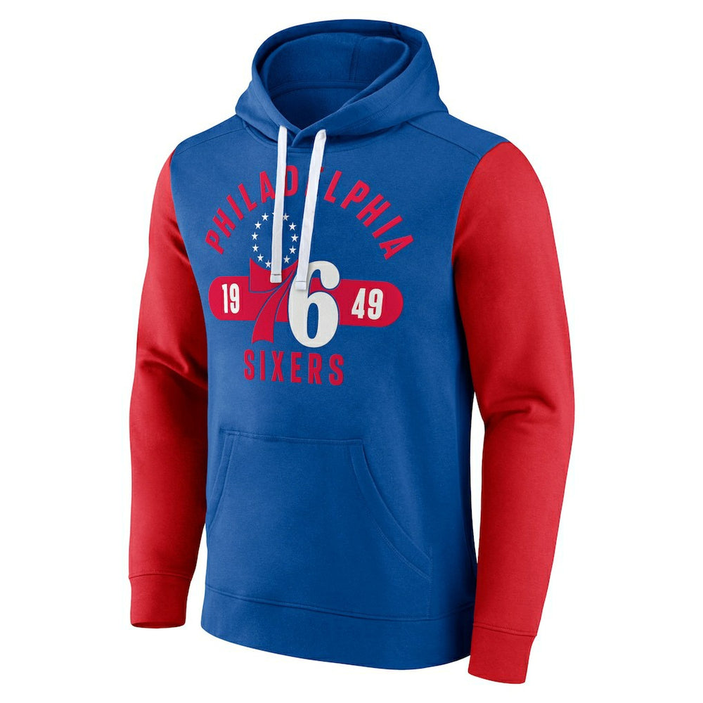 Philadelphia 76ers Big & Tall Bold Attack Pullover Hoodie - Royal/Red discount