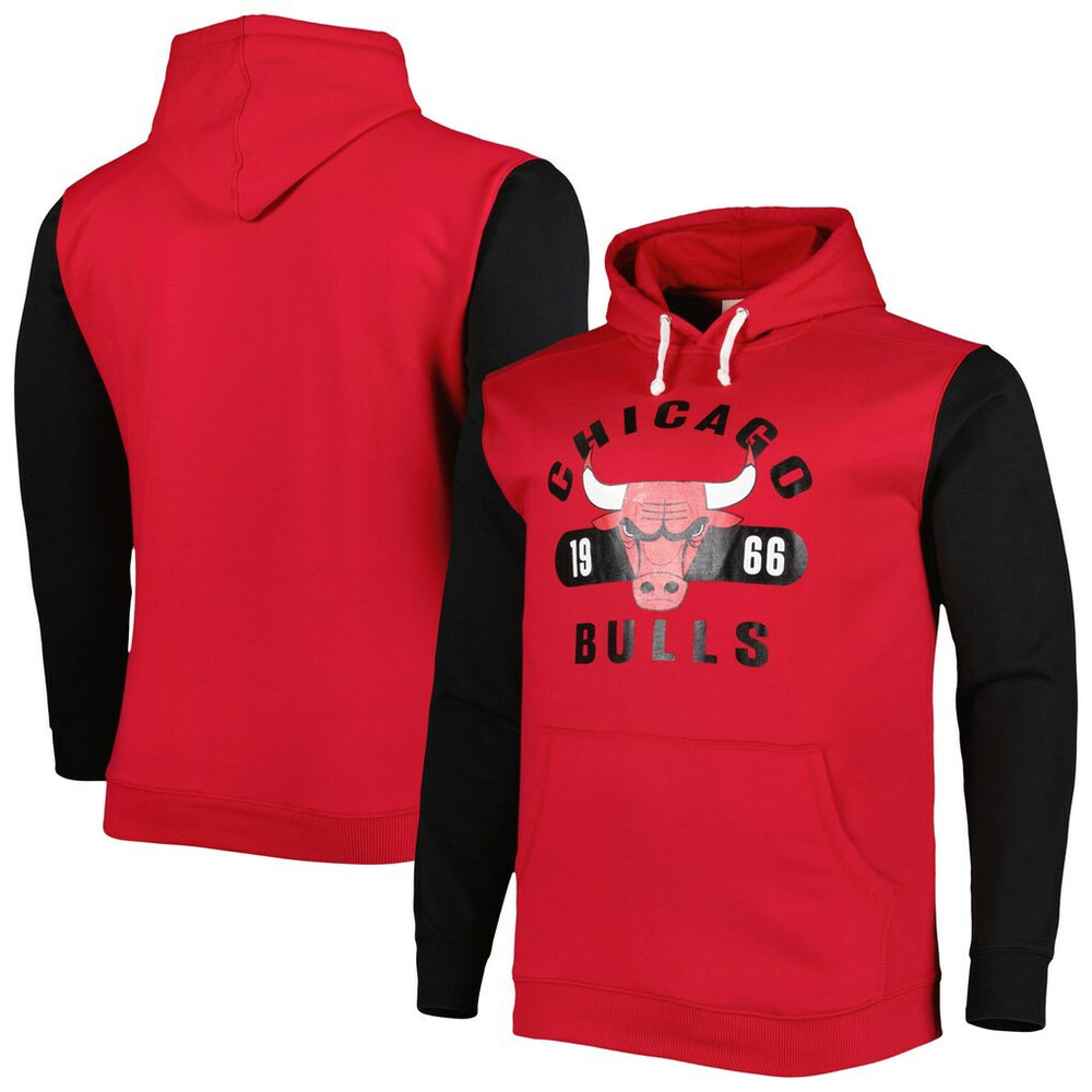 Chicago Bulls Big & Tall Bold Attack Pullover Hoodie - Red/Black discount