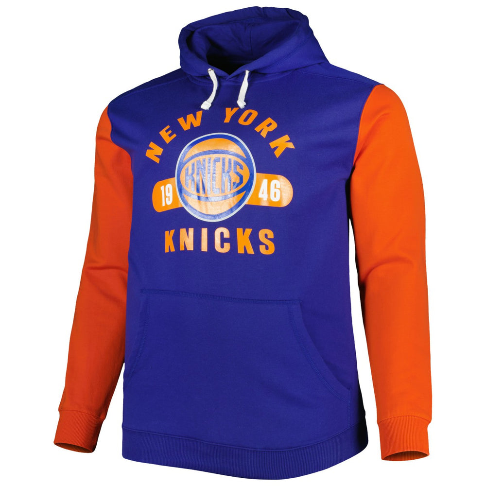 New York Knicks Big & Tall Bold Attack Pullover Hoodie - Blue/Orange for sale