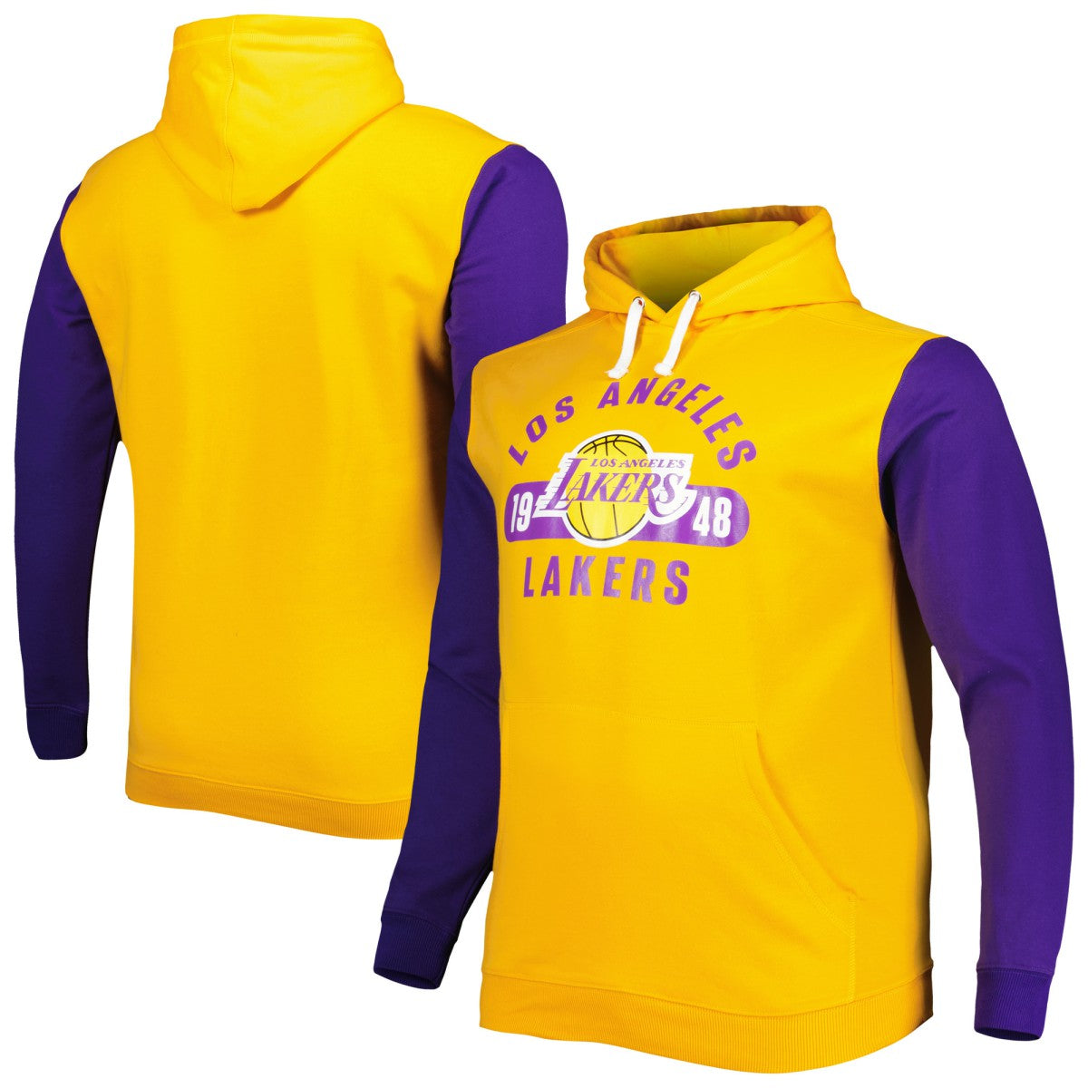 Los Angeles Lakers Big & Tall Bold Attack Pullover Hoodie - Gold/Purple cheap
