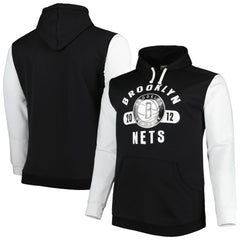 Brooklyn Nets Big & Tall Bold Attack Pullover Hoodie - Black/White outlet