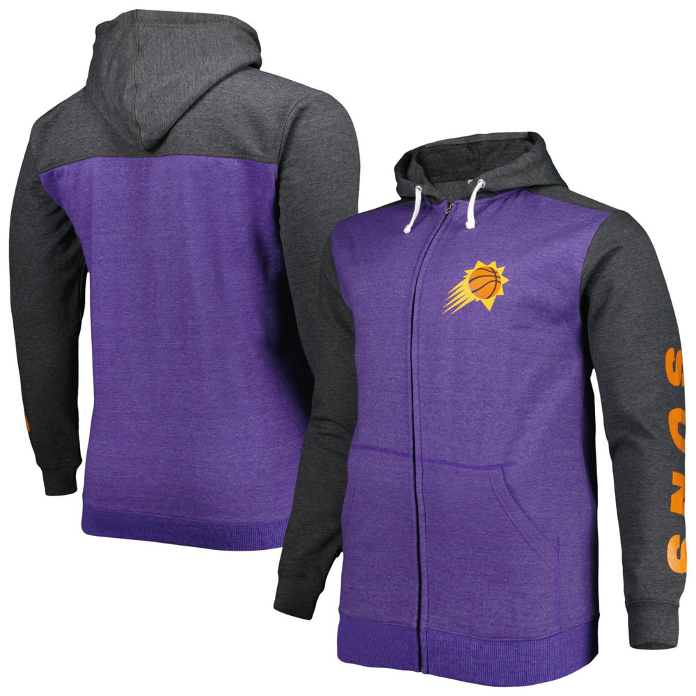 Phoenix Suns Big & Tall Down and Distance Full-Zip Hoodie - Purple/Heathered Black online