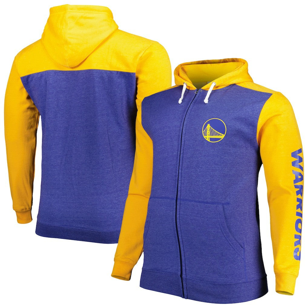 Golden State Warriors Big & Tall Down and Distance Full-Zip Hoodie sale - Royal/Gold discount