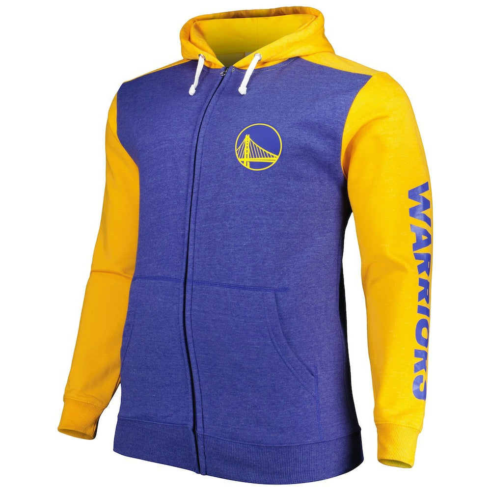 Golden State Warriors Big & Tall Down and Distance Full-Zip Hoodie sale - Royal/Gold discount
