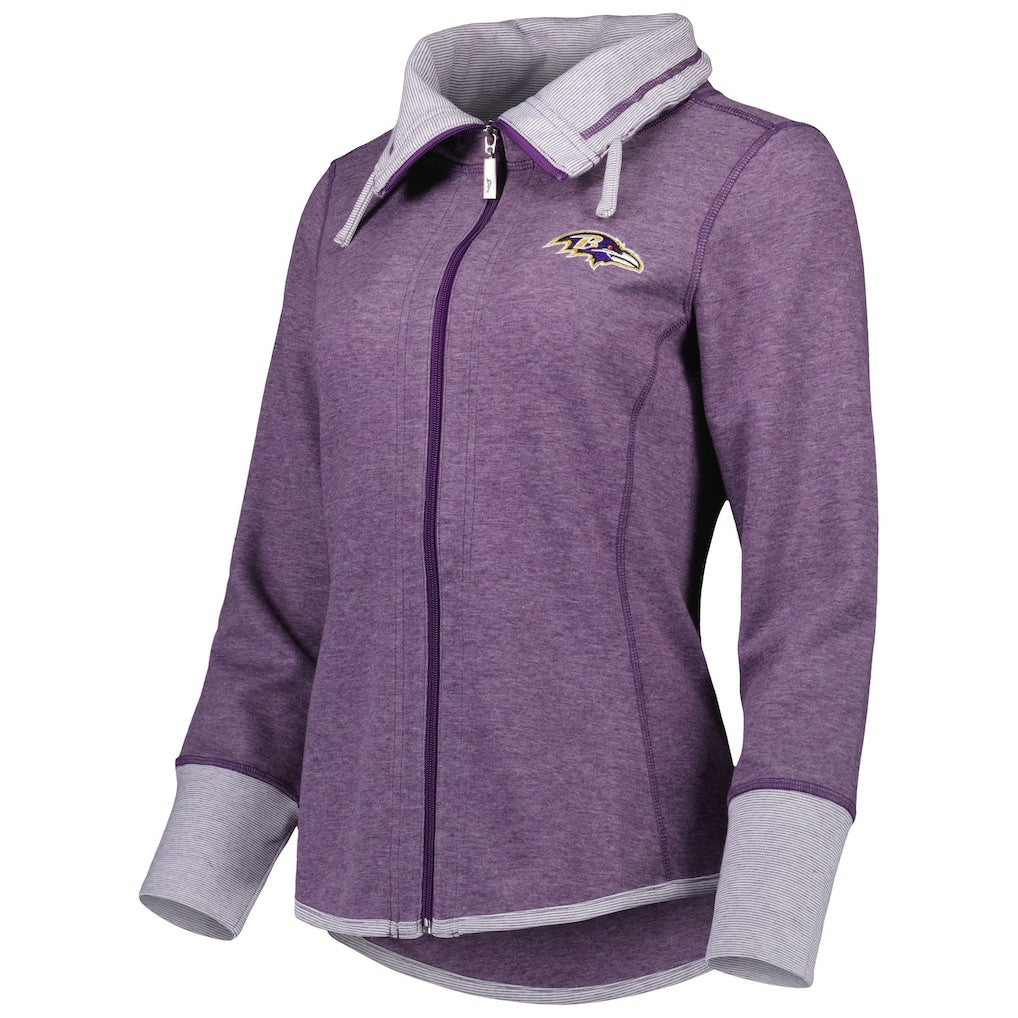 Baltimore Ravens Women's Sport Sun Fade Full-Zip Sweatshirt - Heathered Purple cheap