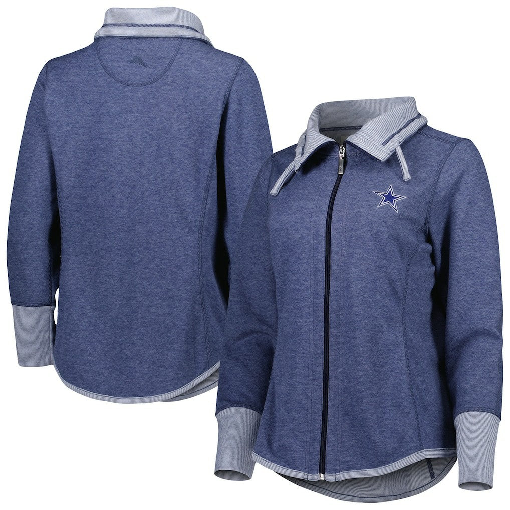 Dallas Cowboys Women's Sport Sun Fade Full-Zip Sweatshirt - Heathered Navy sale