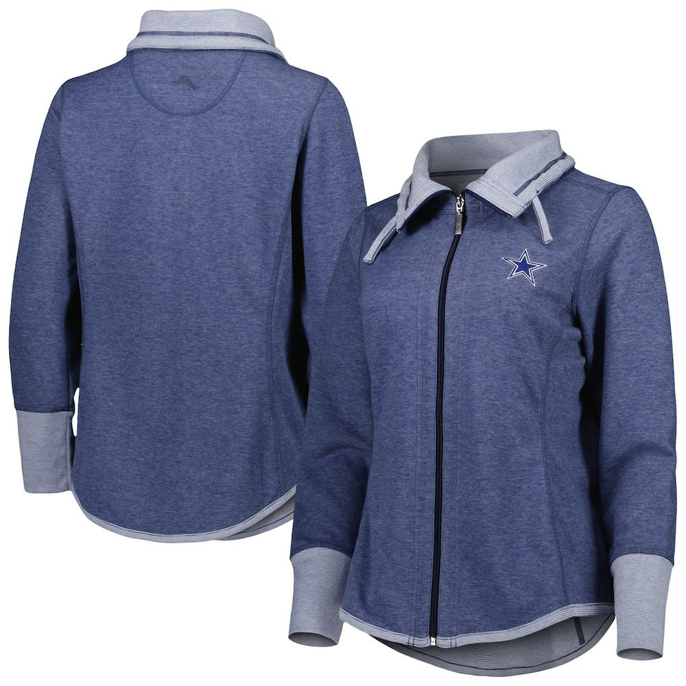 Dallas Cowboys Women's Sport Sun Fade Full-Zip Sweatshirt - Heathered Navy sale