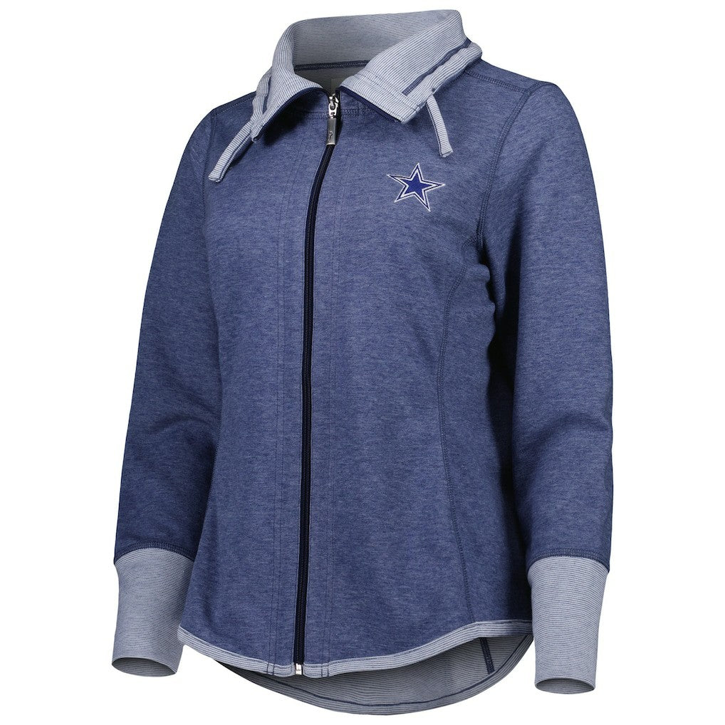 Dallas Cowboys Women's Sport Sun Fade Full-Zip Sweatshirt - Heathered Navy sale