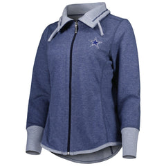 Dallas Cowboys Women's Sport Sun Fade Full-Zip Sweatshirt - Heathered Navy sale