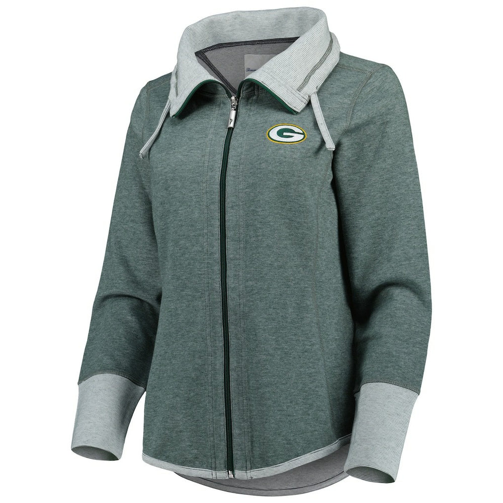Green Bay Packers Women's Sport Sun Fade Full-Zip Sweatshirt - Heathered Green cheap