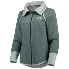 Green Bay Packers Women's Sport Sun Fade Full-Zip Sweatshirt - Heathered Green cheap