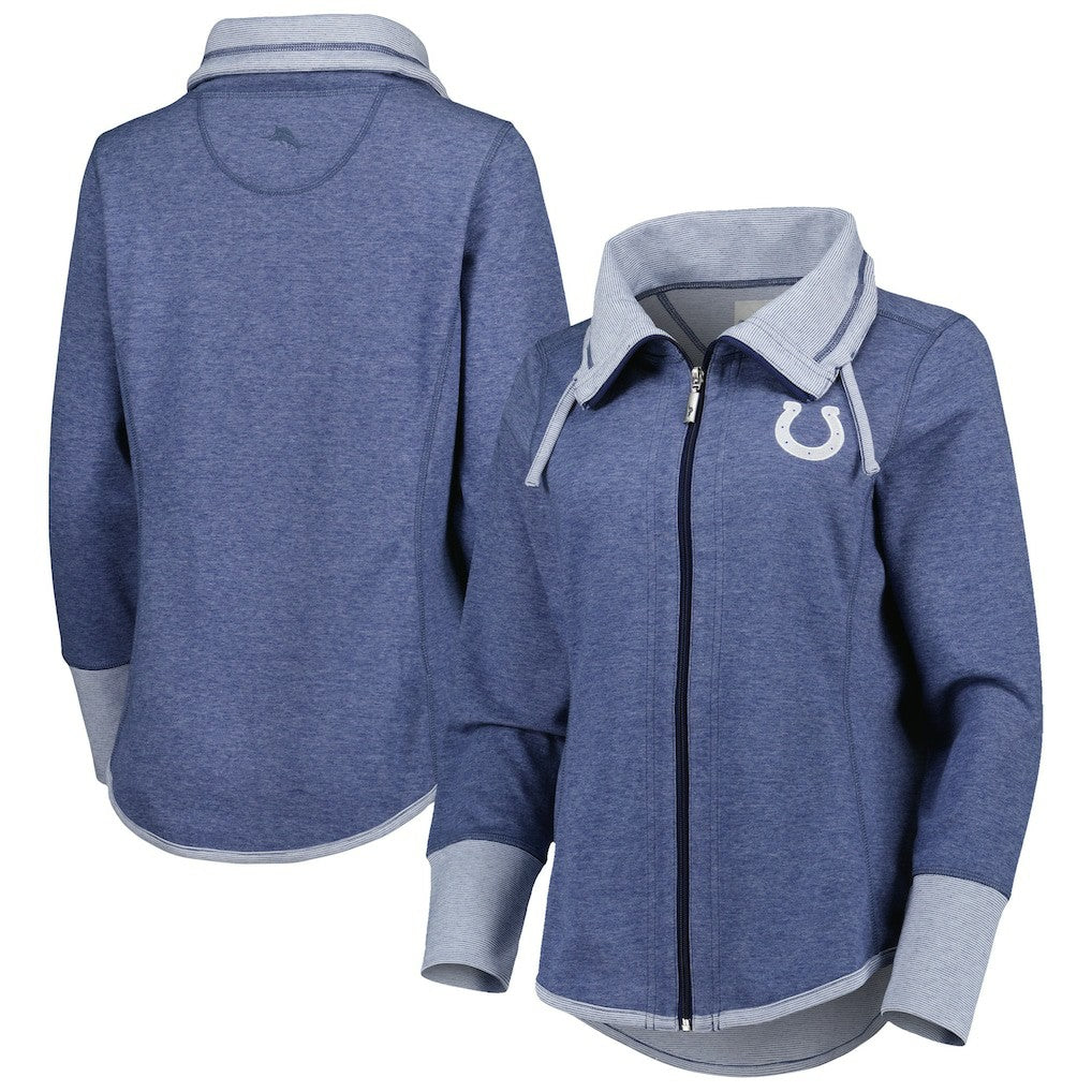 Indianapolis Colts Women's Sport Sun Fade Full-Zip Sweatshirt - Heathered Royal discount