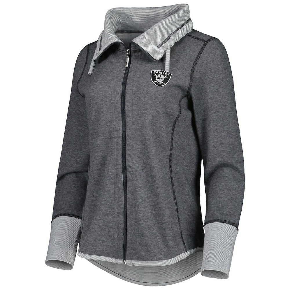 Las Vegas Raiders Women's Sport Sun Fade Full-Zip Sweatshirt - Heathered Black discount