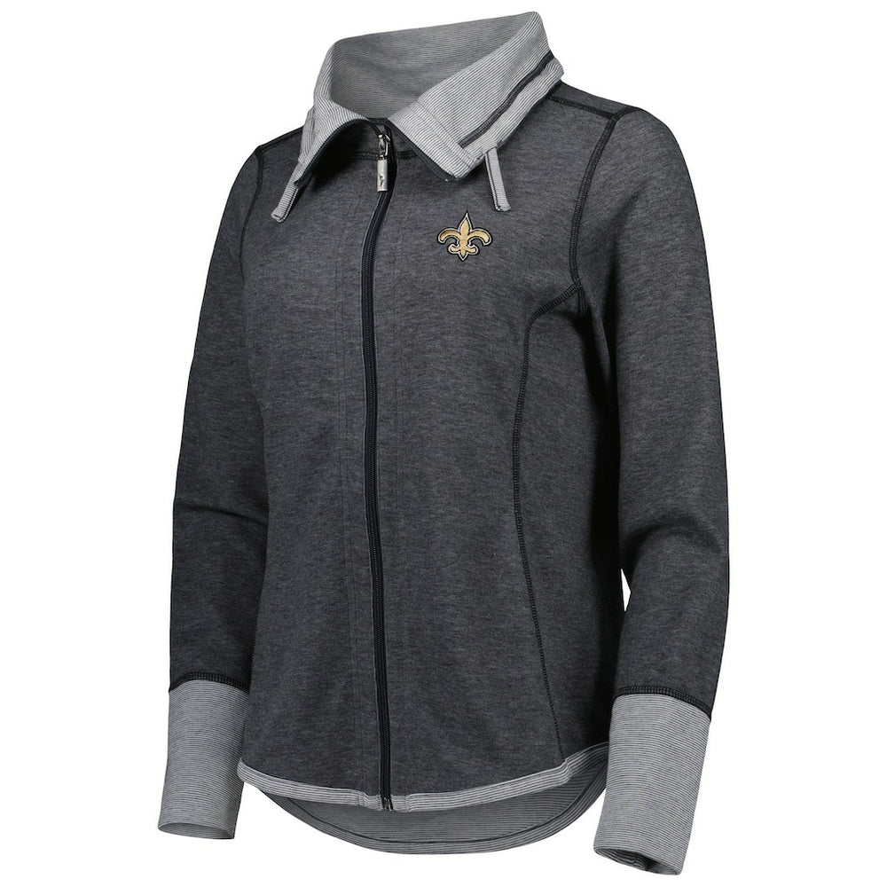 New Orleans Saints Women's Sport Sun Fade Full-Zip Sweatshirt - Heathered Black sale
