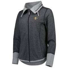 New Orleans Saints Women's Sport Sun Fade Full-Zip Sweatshirt - Heathered Black sale
